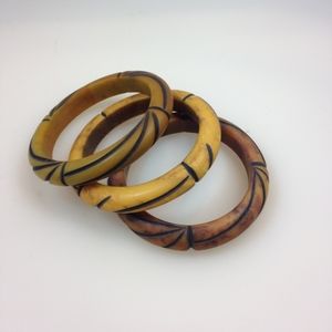 3 Vintage Bakelite Over-Dyed Bracelet